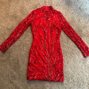 Red Sequin Party Dress